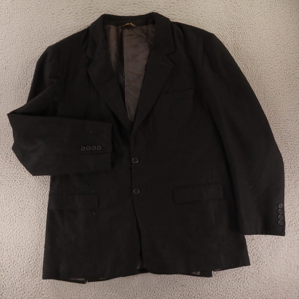 VTG Elios Jacket 46R XL Black 100% Wool Made in Italy Blazer Tweed